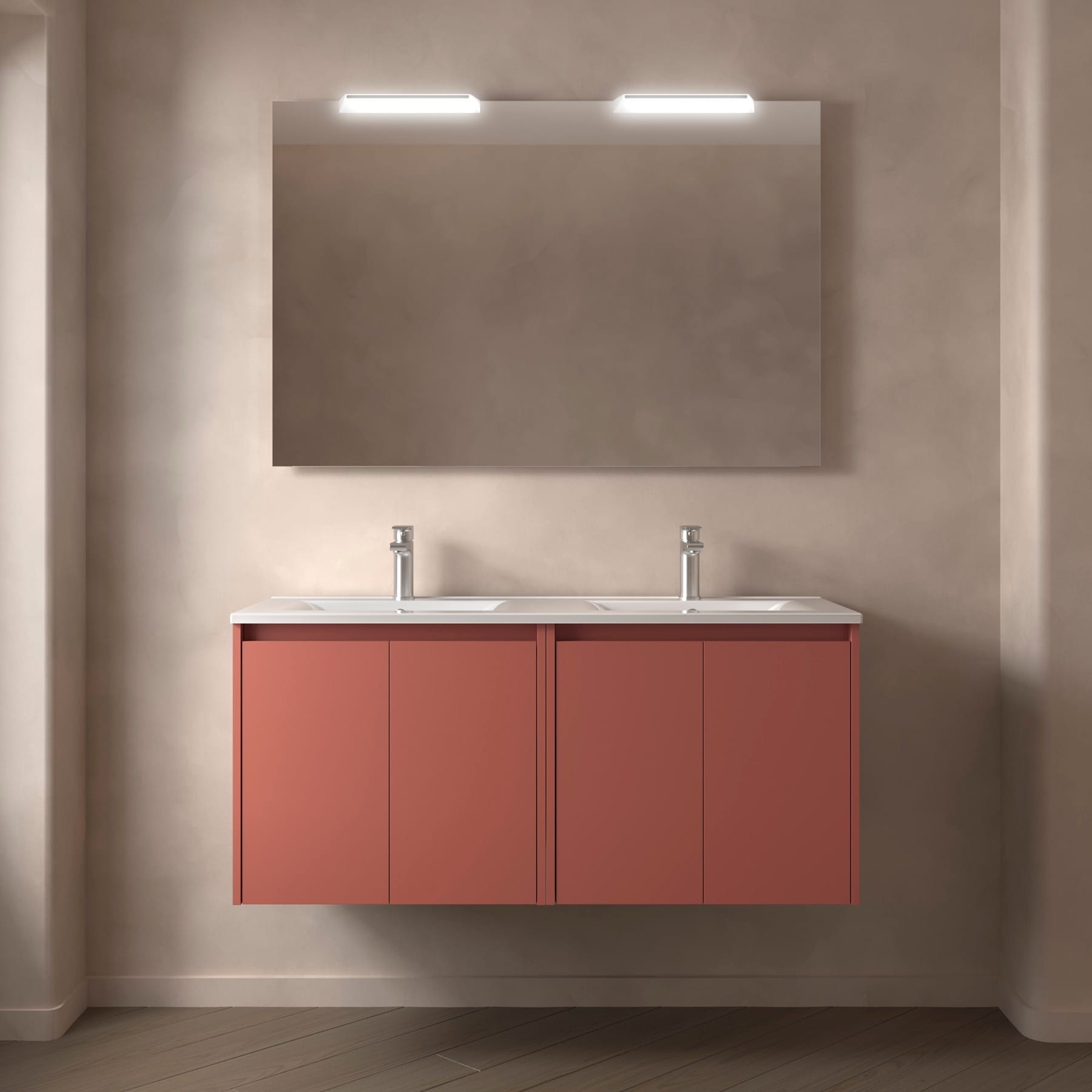 Noja 4P - Mueble de baño suspendido con lavabo encastrado