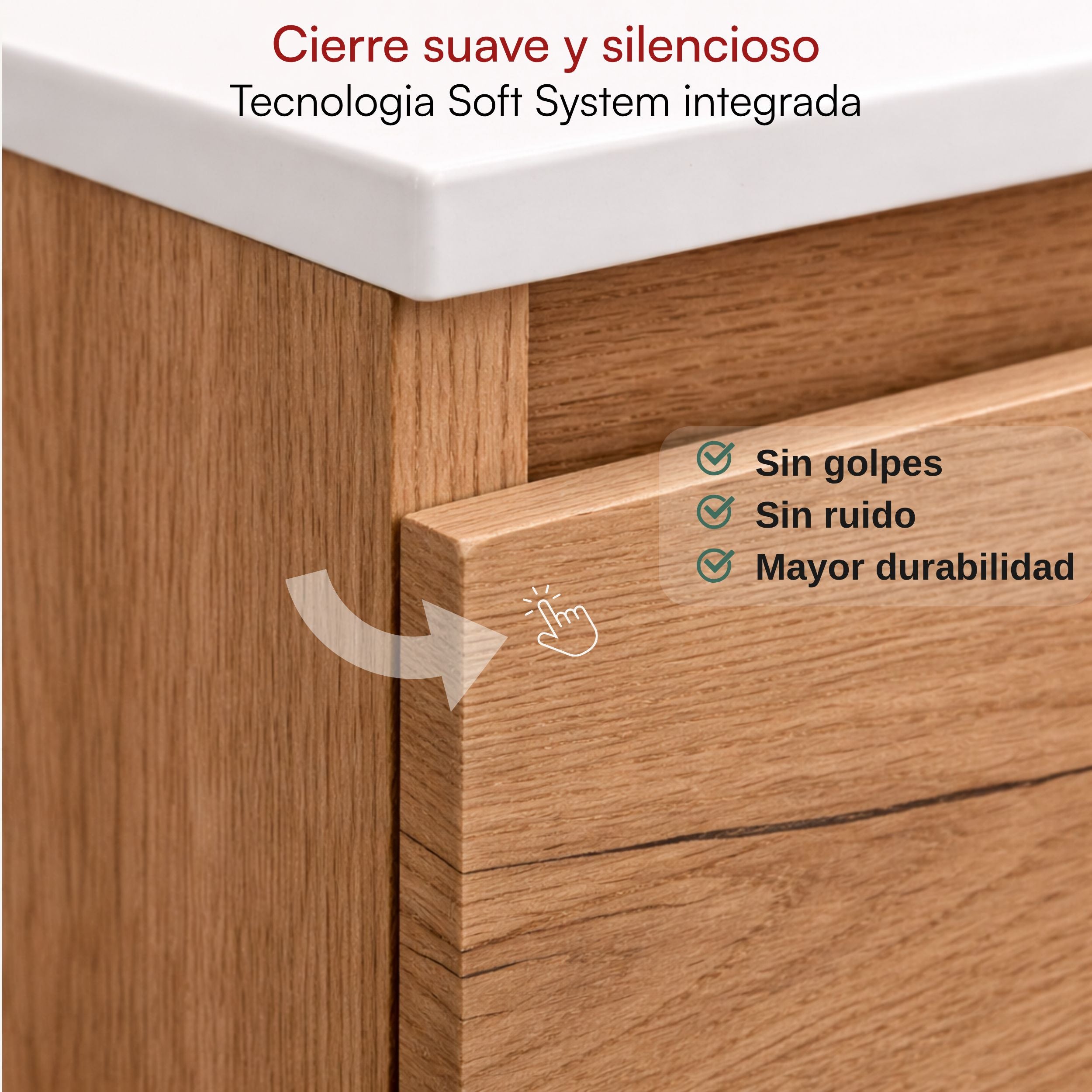 Almagro - Mueble de baño suspendido con lavabo integrado