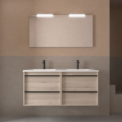 Mueble de baño suspendido Sella 4C 120 cm acabado natural