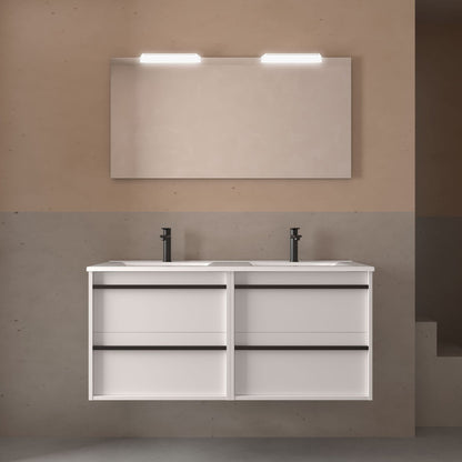 Mueble de baño suspendido Sella 4C 120 cm acabado blanco satinado