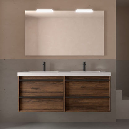 Mueble de baño suspendido Sella 4C 140 cm acabado nogal maya