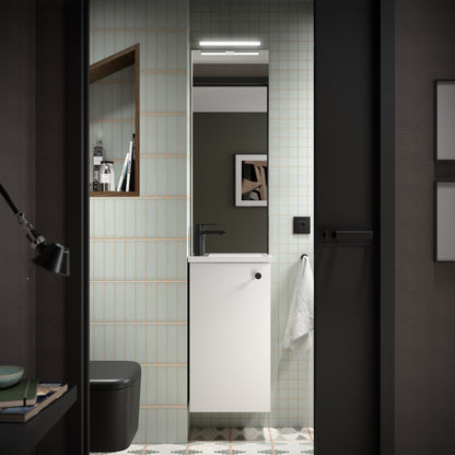 Mueble de baño suspendido Valira acabado blanco mate ambiente