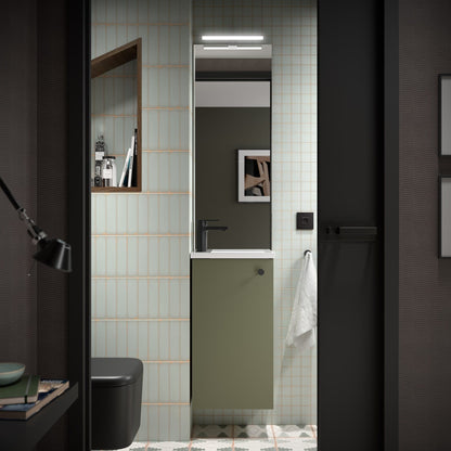 Mueble de baño suspendido Valira acabado verde satinado ambiente