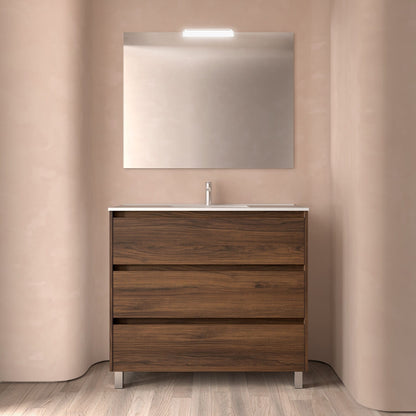 Noja 3C - Mueble de baño con patas y lavabo encastrado