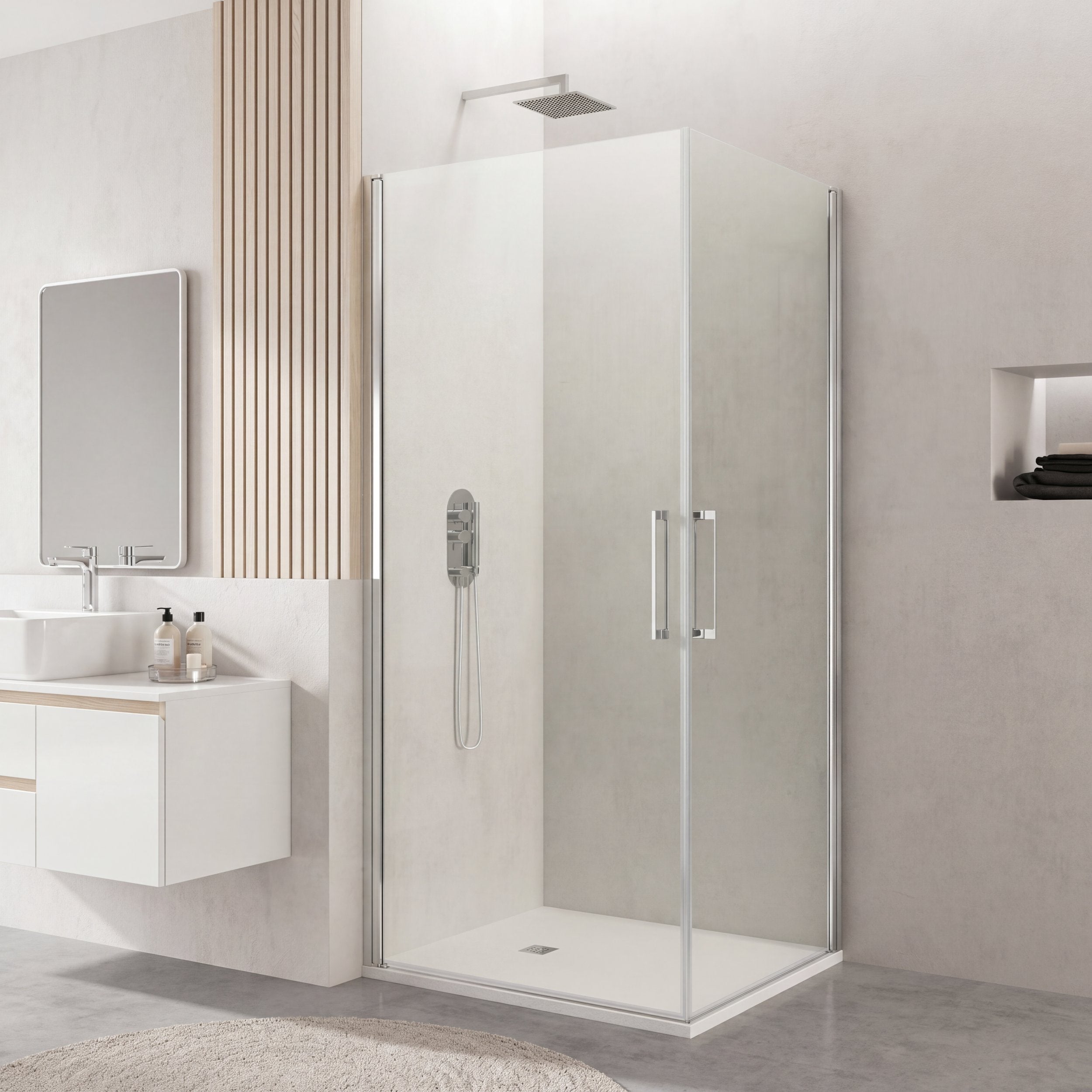Mampara Ducha en Esquina OPEN Combi K – 2 Puertas Abatibles | GME