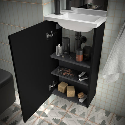 Mueble de baño suspendido Valira detalle blanco satinado cajón