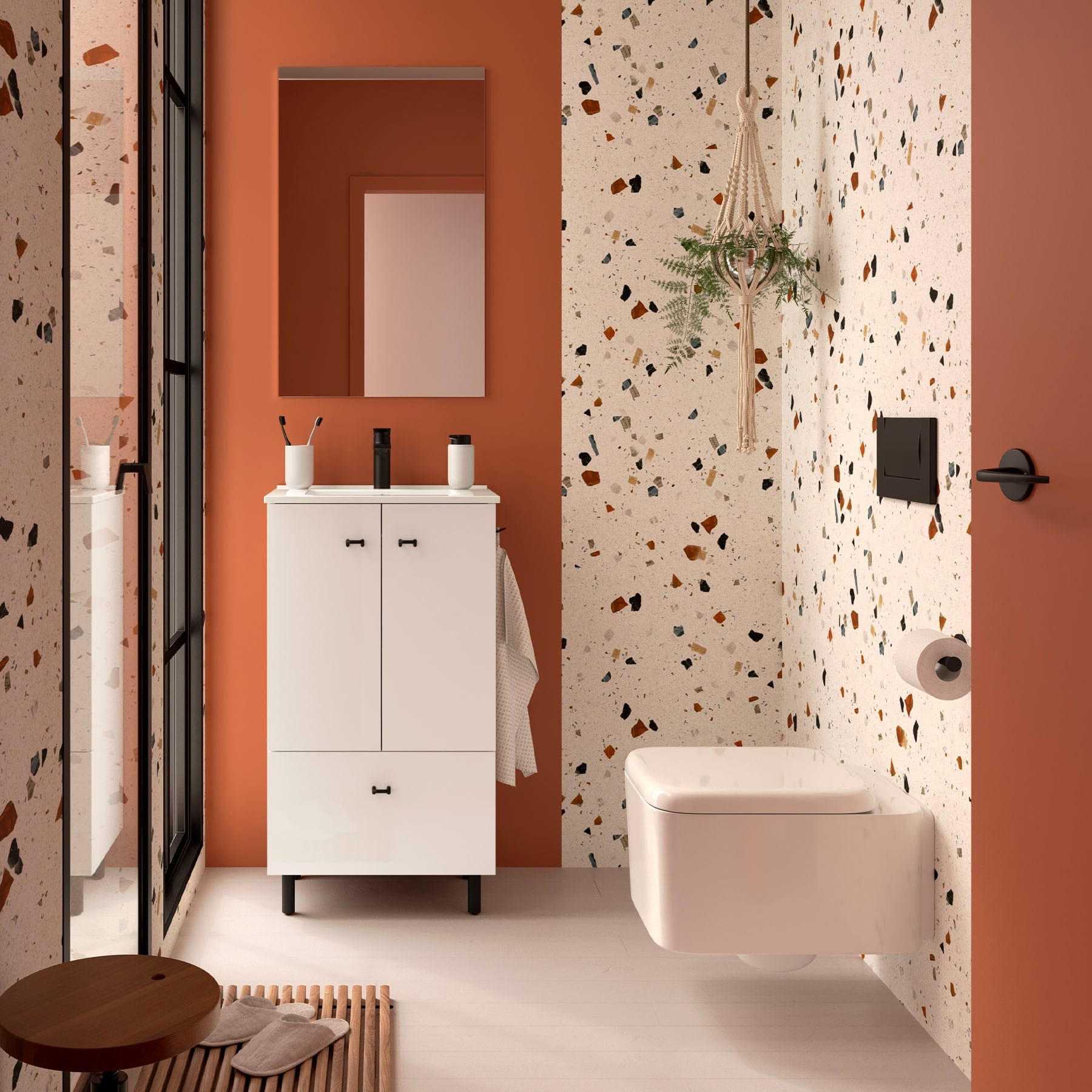Mueble de baño con patas Jaramá blanco mate 50 cm