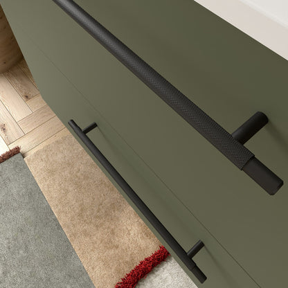 Mueble de baño suspendido Narcea 4C 120 cm con lavabo tirador negro | Nebadoon