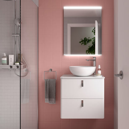 Mueble de baño suspendido Cinca E-S acabado blanco mate 60 cm