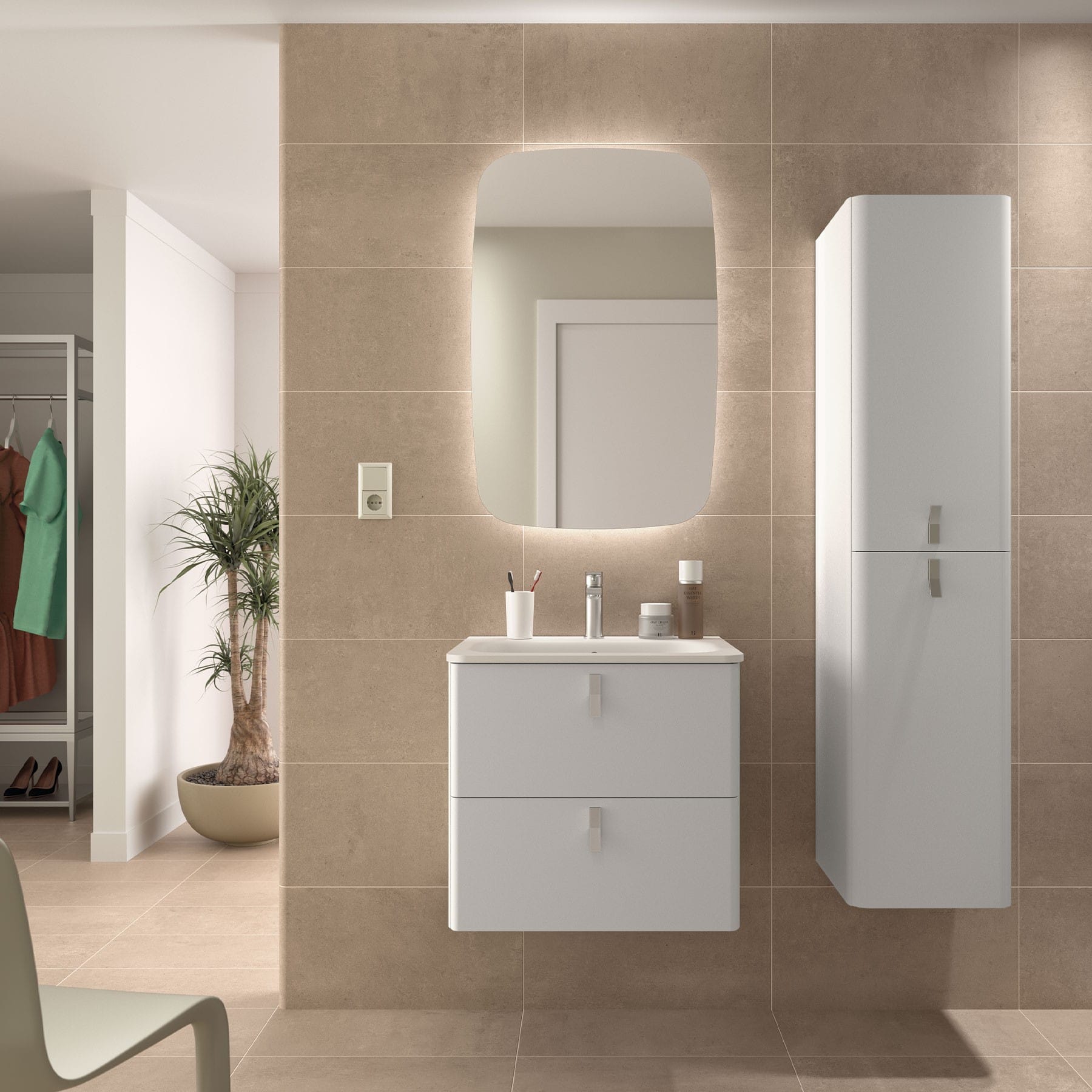 Mueble de baño suspendido Cinca L-S ambiente baño moderno